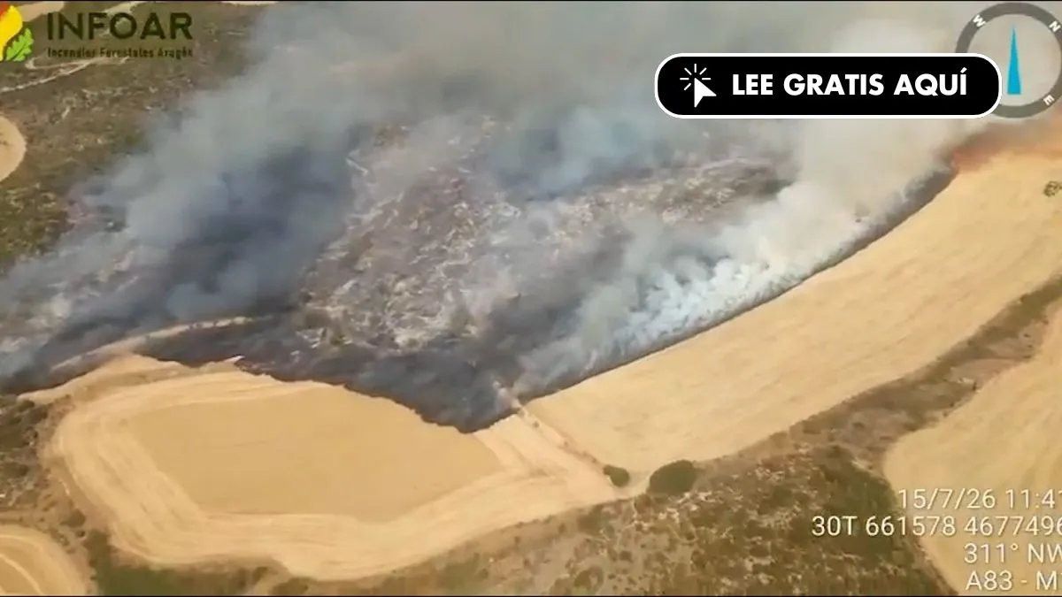 Un incendio forestal obliga a evacuar dos municipios en la comarca zaragozana de Cinco Villas
